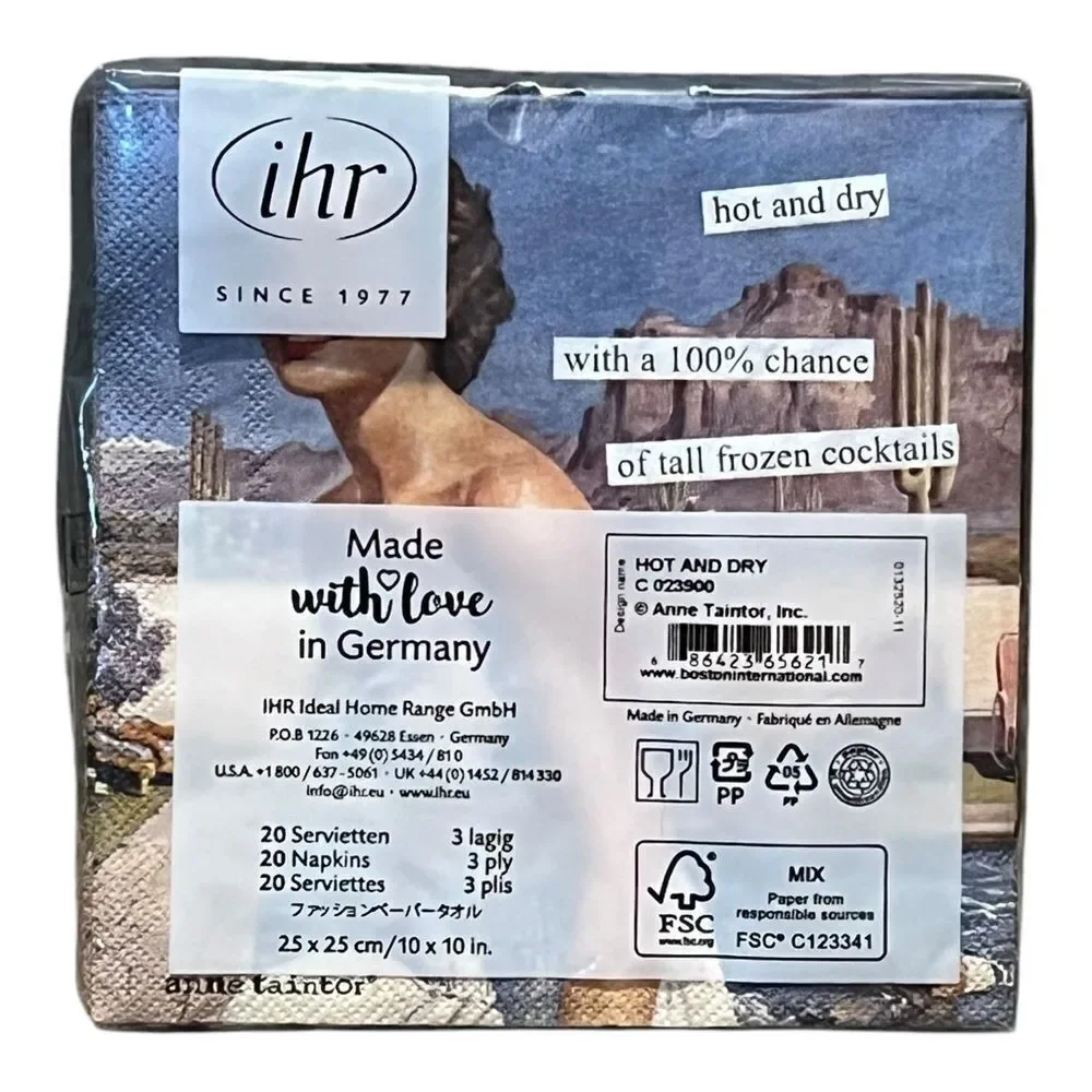 Hot and Dry Funny Cocktail Napkins by Anne Taintor Set of 20 New